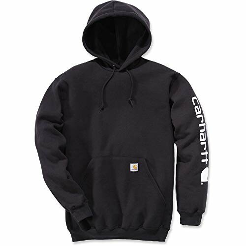 Black Carhartt hoodie with logo on sleeve