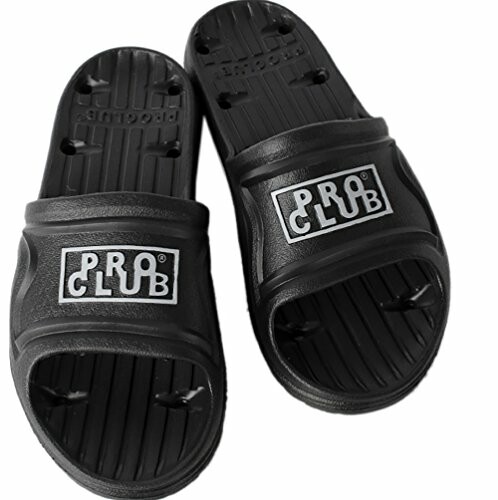 Black Pro Club slide sandals on white background