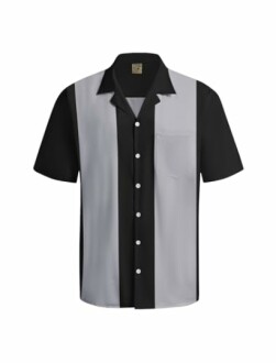 Hardaddy Men's Camp Collar Retro Vintage Bowling Button Down Shirt