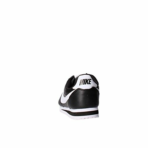 Back view of a black and white Nike shoe