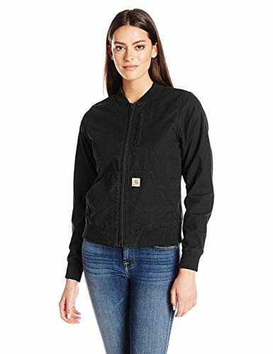 Woman in a black jacket and jeans